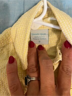 Remember Nguyen Kids Yellow Gingham Button-Down Shirt